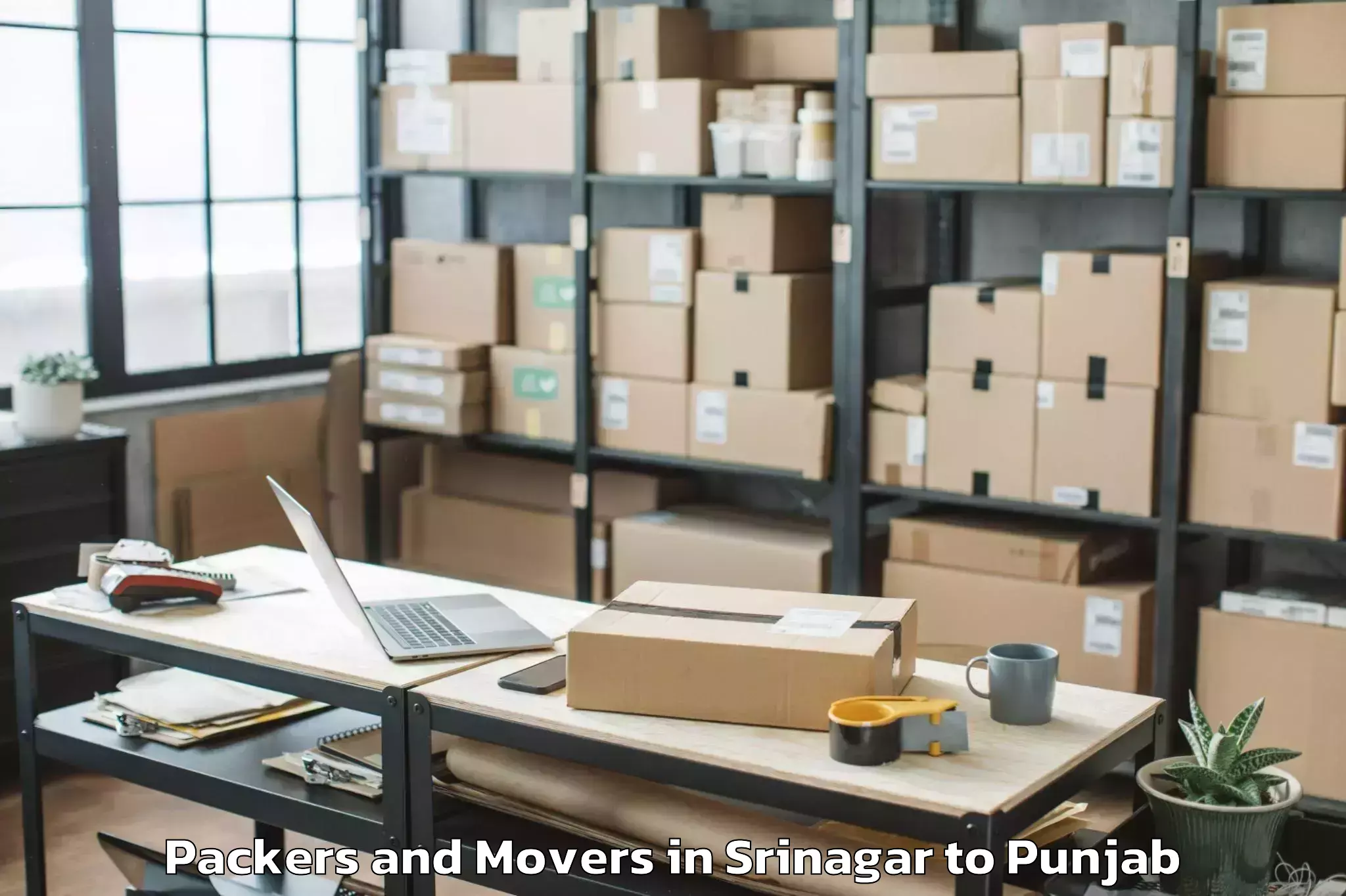 Book Srinagar to Ludhiana Packers And Movers Online